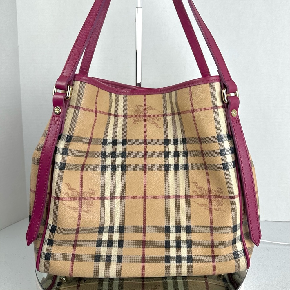 BURBERRY NOVA CHECK SHOULDER BAG COATED CANVAS MADE IN ITALY - Picture 2 of 11